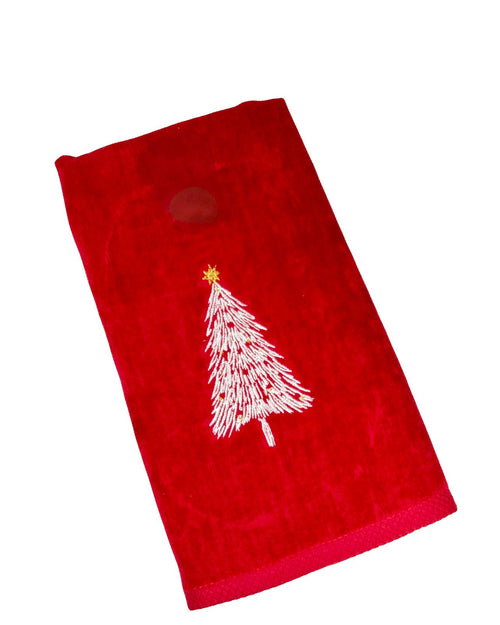 toalla navideña roja arbol 500 gm algodon 100% 40x66 cm