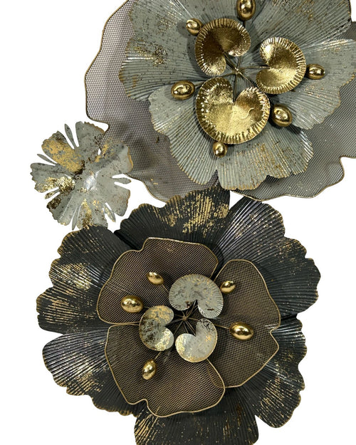 aplique de pared laton flores 115x58 cm