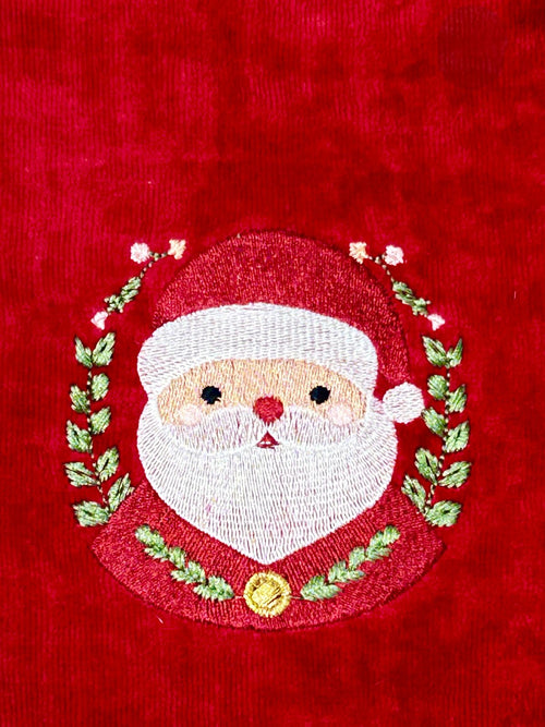 toalla navideña roja cara de santa 500 gm algodon 100% 40x66 cm