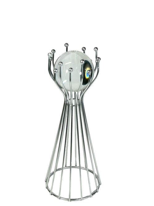 adorno metalico bola cristal lops plata  29x11cm