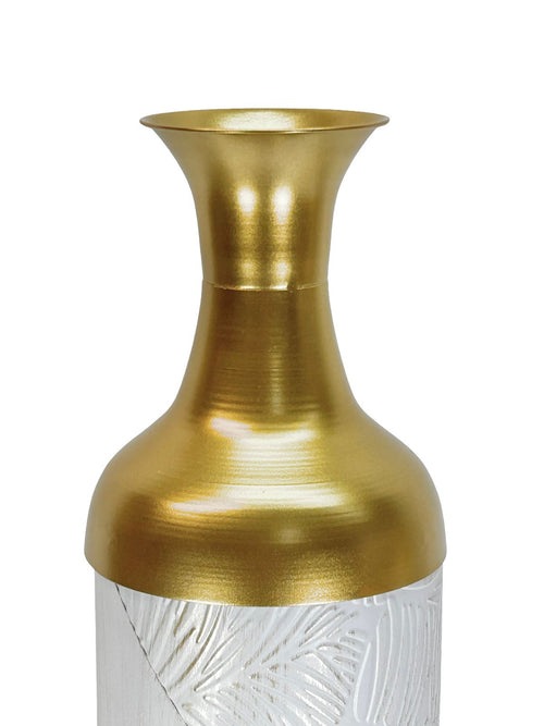 florero grande metalico hojas 77 cm