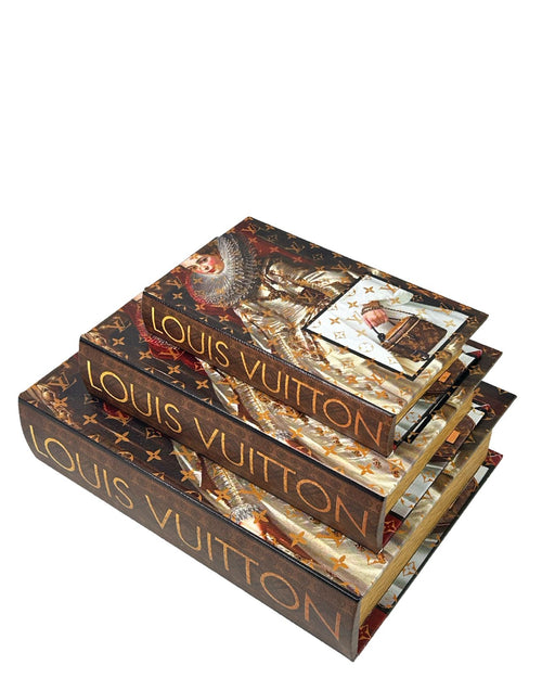 libro madera x3 luis vuiton 30,25,20 cm