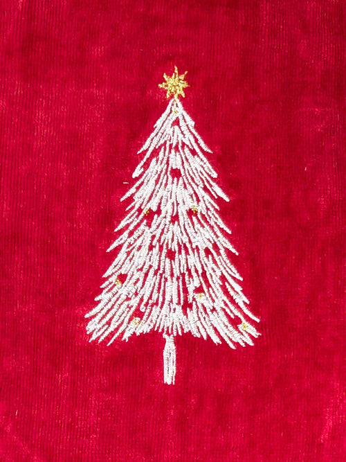 toalla navideña roja arbol 500 gm algodon 100% 40x66 cm