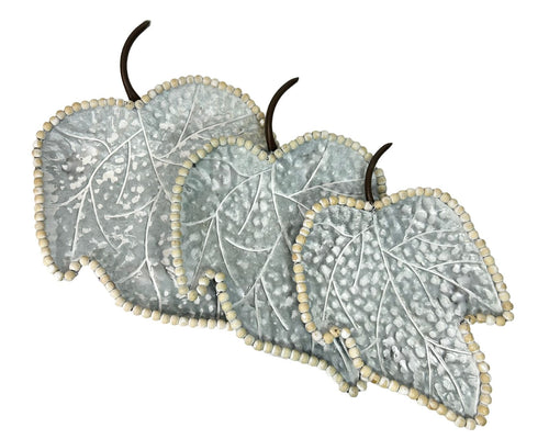 Set x 3 centro de mesa en hoja 50,45,40 cm