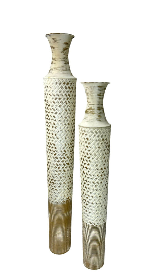 jarron blanco bintas 2 tamaño laton