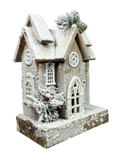 villa grande en madera con luces 33x25 cm
