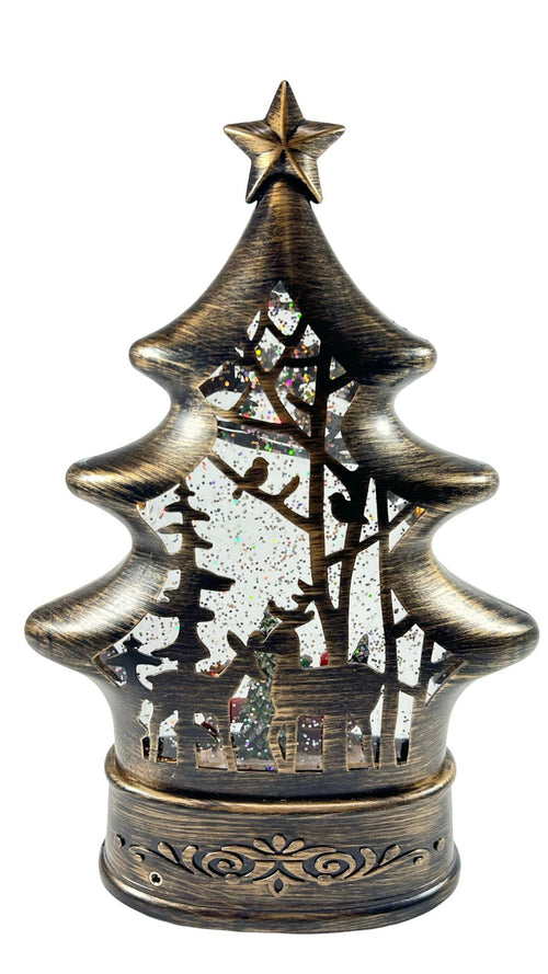 Burbuja musical de arbolito santa trineo 30x20cm