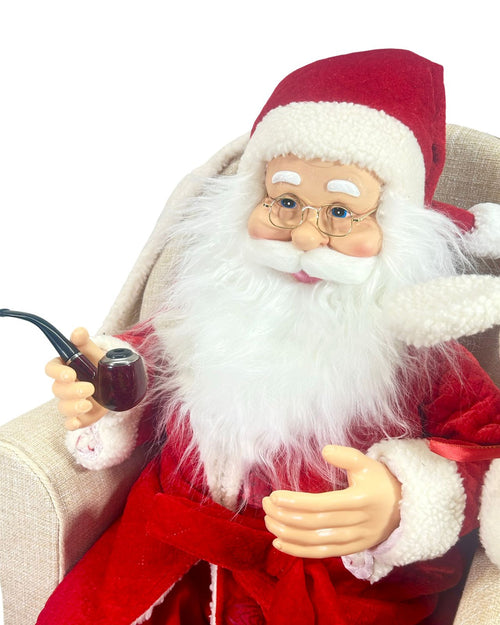 santa claus en silla grande musical 80x55 cm
