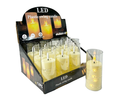 Velas pequeñas con luces led 3 tamaños