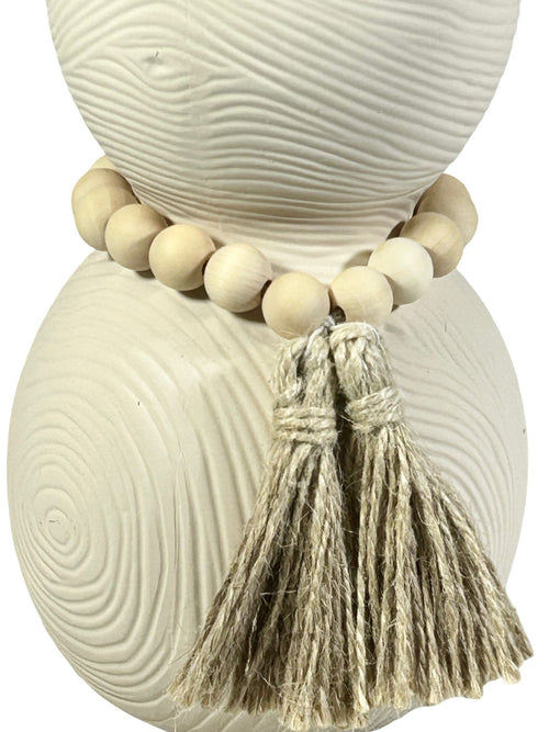 Florero mediano silueta con collar boho  28x11 cm