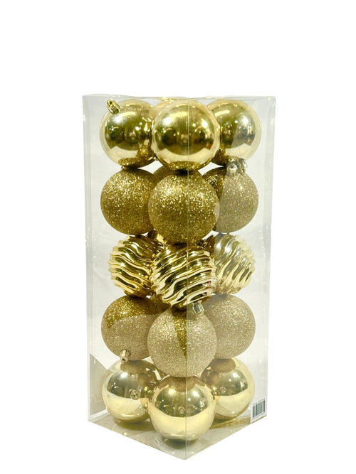 paquete bolas doradas x20 unidades 7 cm