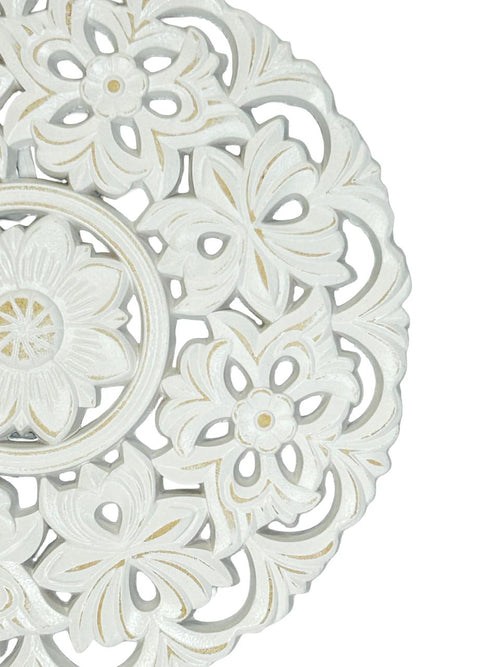 mandala redonda white  flor mediana 30dm