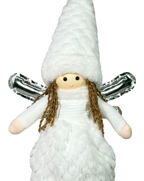Hada angel sentada dorada y plata 50x13 cm