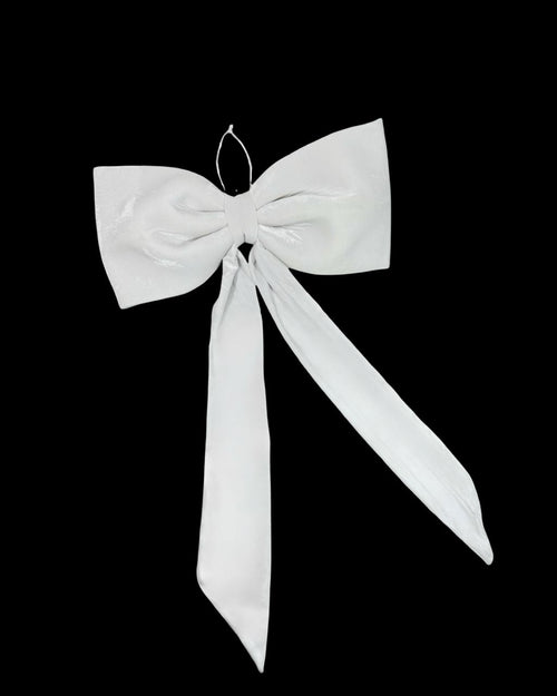 moño navidad velvet blanco 2 tamaños
