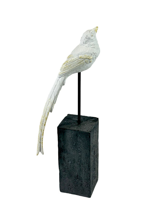 pajaro cardinal  mediano blanco  36x16 cm