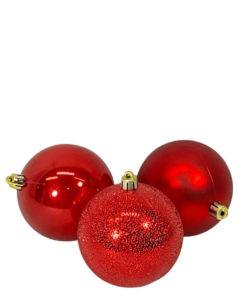 paquete de bola roja  x 12 ps mix 10 cm