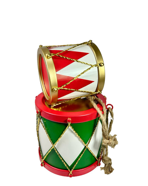 tambor festibal rojo  metalico 14x15 cm
