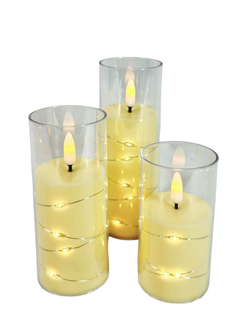 Velas pequeñas con luces led 3 tamaños
