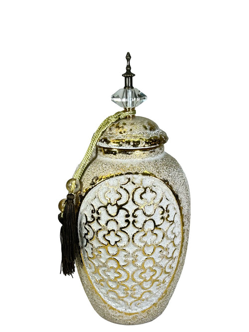 Ánfora grande Gold Turkis 39x17 cm