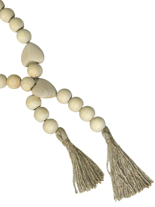 Collar de corazones en madera indu 95 CM