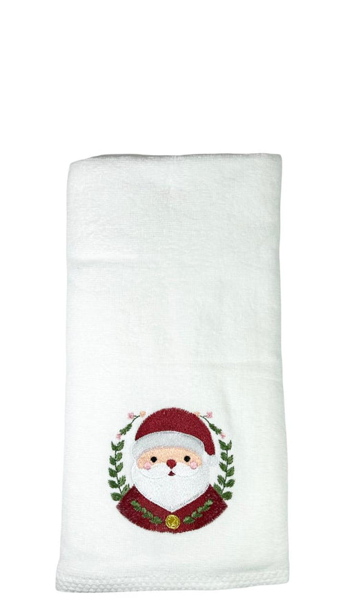 toalla navideña cara santa blanca  2 tamaños