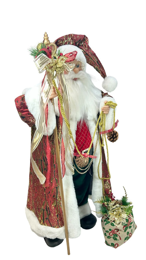 Santa premium color burgundy con regalo 90 cm de alto x 50 cm de ancho