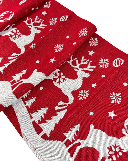 camino navideño jacquard  renos copitos 33x180 cm