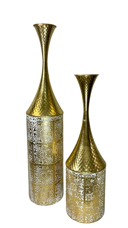 jarron dorado metalico white 2 tamaños