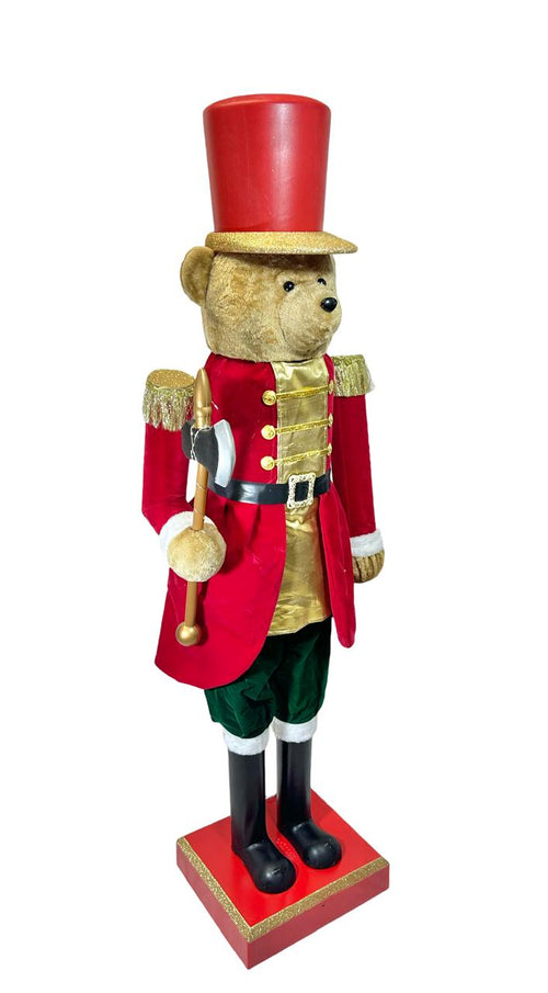 Cascanuez de oso rojo grande musical 1.60 cm