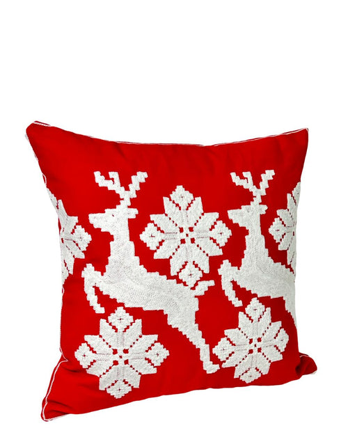 Cojin burdo navideño reno con estrellas 45x45 cm (no incluye relleno)