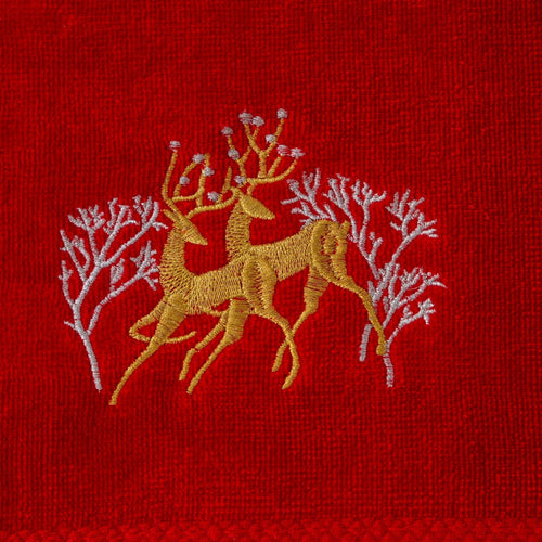 toalla navideña roja cara de santa 500 gm algodon 100% 40x66 cm