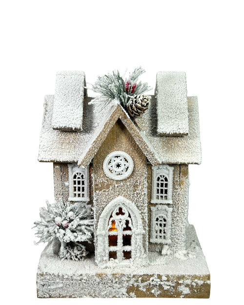 villa grande en madera con luces 33x25 cm