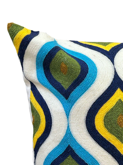 cojin bordado arabian blues 45x45 cm
