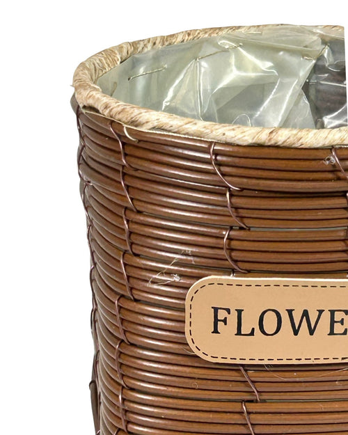 Macetero mediano en rattan sintetic 12x 13cm