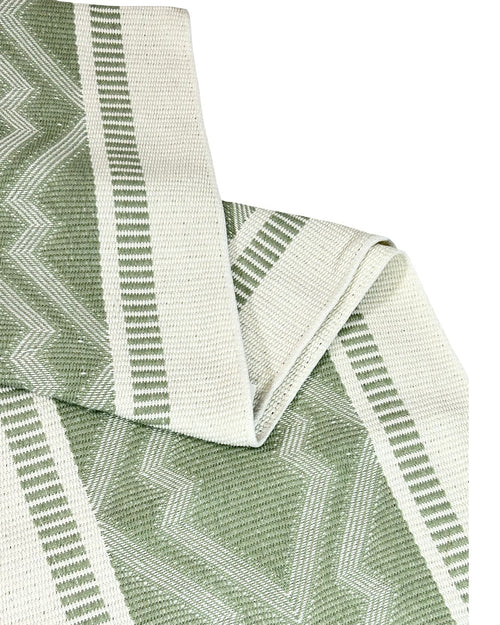 camino jaquard geimetrico verde 180x35 cm