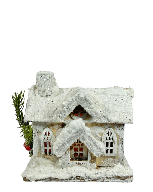 Casita nieve con luz 15 x 16cm
