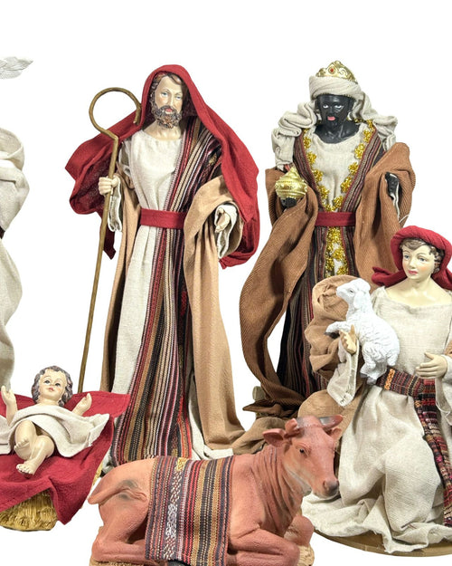 Pesebre quiteño burbundy 10piezas 36 cm