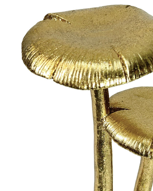 Hongo x2 dorado con base negra 15x28 cm