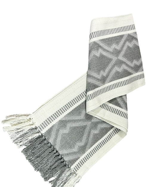 camino jaquard rombos gris  180x32 cm
