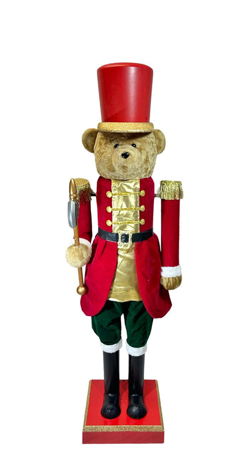 Cascanuez de oso rojo grande musical 1.60 cm
