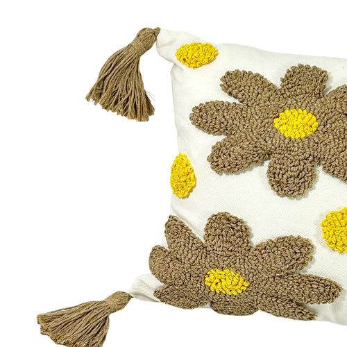 funda cojin rectangular flores moka 30x50 cm (no incluye relleno )