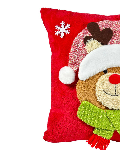 cojin funda oso  rojo felpa 45x45 cm  no incluye el relleno