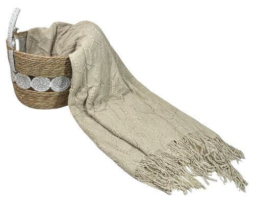 Manta o troup panal tejida camel 130x170cm