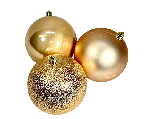 Bolas bronce claro 10 cm x 12pcs