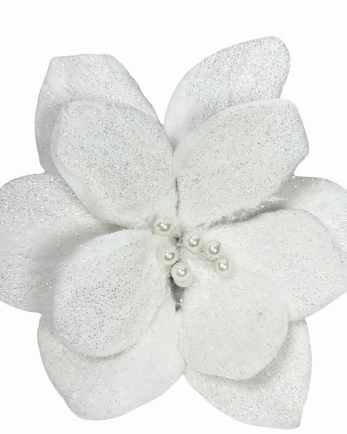 Ponsetia de navidad en gamuza color blanca de 27 de diámetro