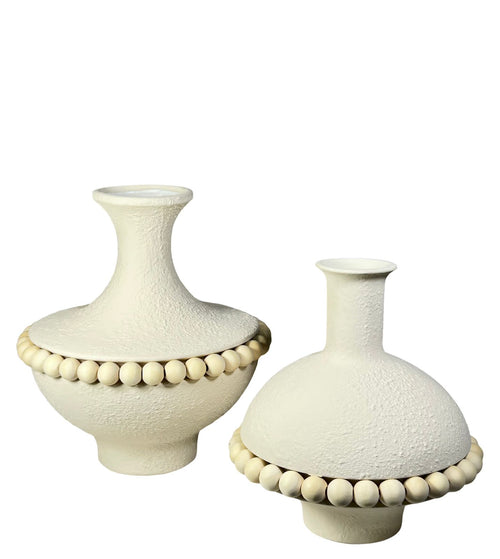 Florero pequeño nordic boho en ceramica 17x16 cm