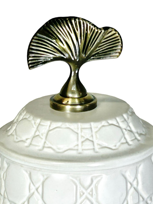 anfora white geometrica ceramica mediana  33x16 cm