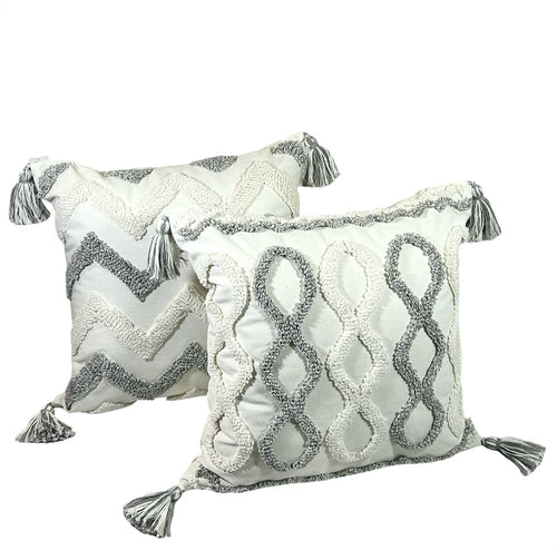 Cojin zigzac palermo bordado 45x45 cm (no incluye el relleno )