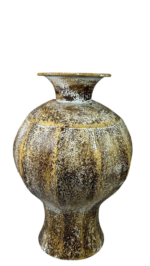 jarron metalico artist ocre 2 tamaños