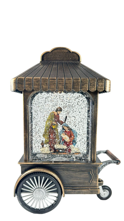 Carrito toldo con nacimiento 23x15cm